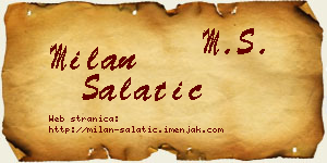 Milan Salatić vizit kartica